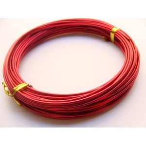 měděný drát, síla 1,5 mm, barva červená, 1 m