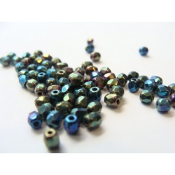 broušené perle, barva, 3 mm