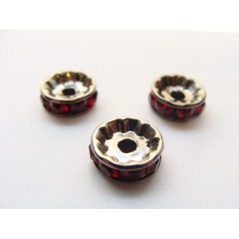 korálek, rondelka, 10x3.5mm, rubínová