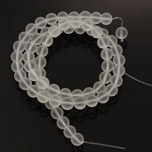 Křišťál, 6 mm, čirá, matový