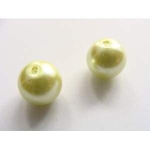 voskové perly, barva  světle zelená, velikost 10 mm