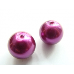 voskové perly, barva tmavě fialová, velikost 12 mm