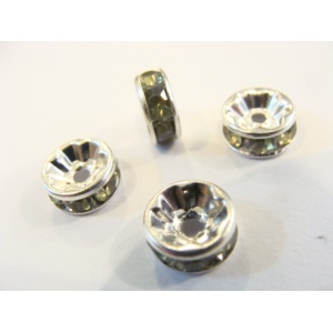 korálek, rondelka, 8 mm, zelená