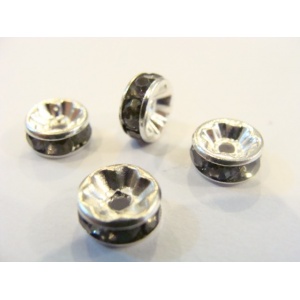 korálek, rondelka, 8 mm, šedivá